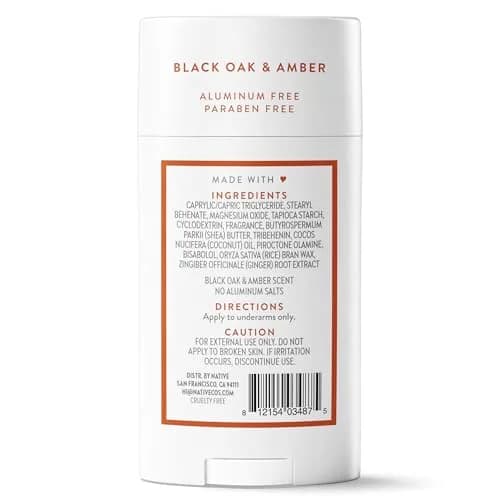 Native Black Oak & Amber Deodorant Stick 79g (2.65oz) | 72-Hour Odor Control thumbnail 8