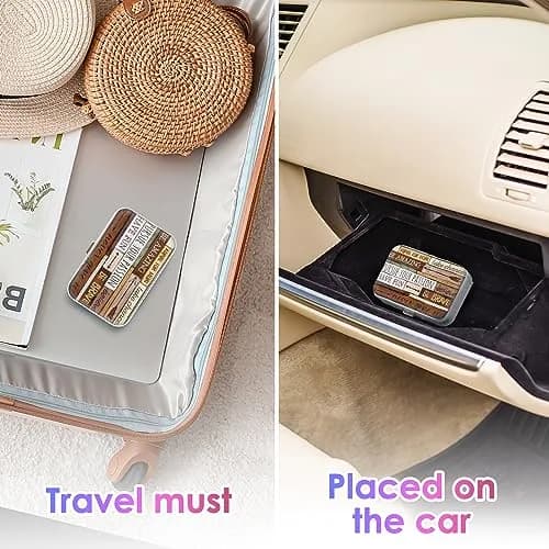 Gerkia Dental Floss Case Inspirational Quotes Pattern with Mirror | 7.1cm x 4.8cm x 2cm (2.8" x 1.9" x 0.8") thumbnail 7