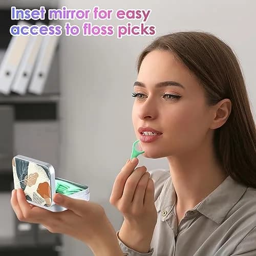 Gerkia Portable Dental Floss Case, Bohemian Leaf | Compact, Durable & Travel-Friendly thumbnail 4