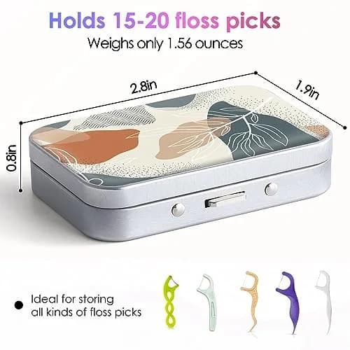 Gerkia Portable Dental Floss Case, Bohemian Leaf | Compact, Durable & Travel-Friendly thumbnail 2