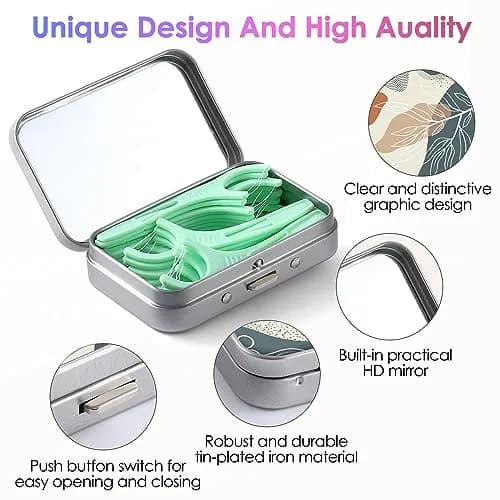 Gerkia Portable Dental Floss Case, Bohemian Leaf | Compact, Durable & Travel-Friendly thumbnail 3