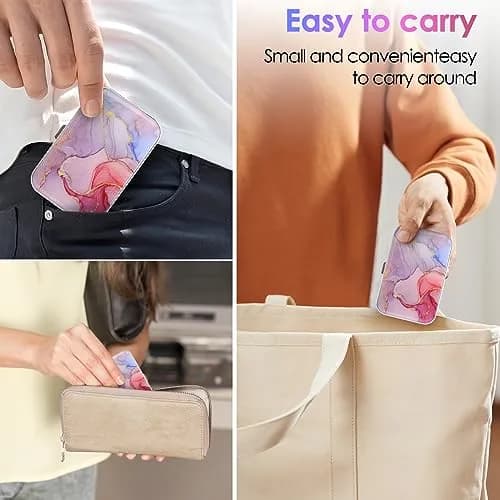 Gerkia Pink Marble Dental Floss Case with Mirror | Portable Travel Essentials thumbnail 6