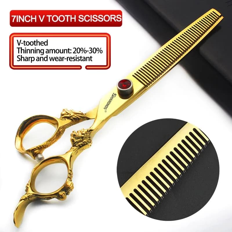 SHARONDS 7 Inch Dragon Hair Cutting Shears - 3 Piece Set (Blue) - view 5