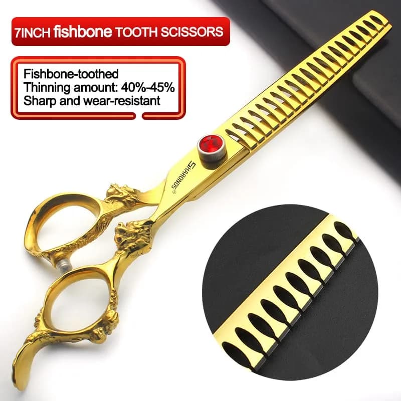 SHARONDS Professional Hair Cutting Dragon Shears 7 Inch (17.78 cm) | Stainless Steel Barber Salon Scissors thumbnail 6