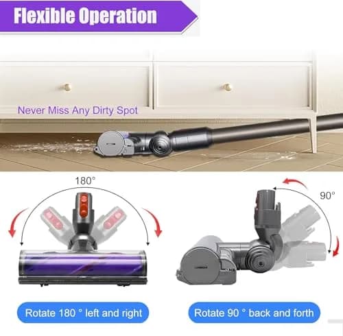 Vanclearidea Direct Drive Brush Head for Dyson V7 V8 V10 V11 V15 Vacuum Cleaner | Quick-Release Motorhead with 2 Wheels thumbnail 5