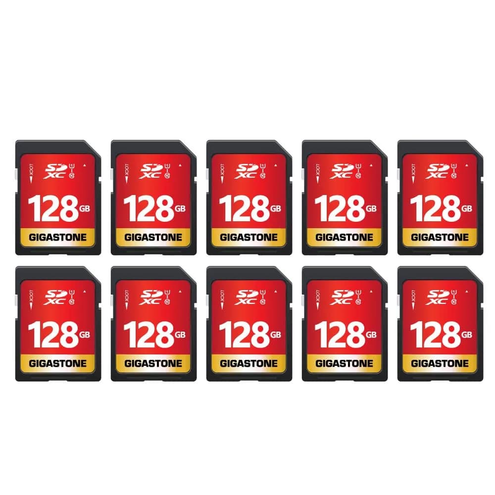 Gigastone 8GB SDHC Memory Card 2-Pack (16GB Total) | UHS-I U1 Class 10 Speed Up to 80MB/s — SD Full HD 128GB