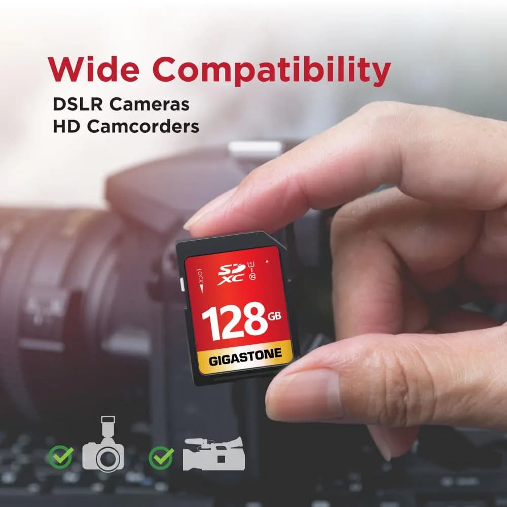Gigastone 128GB SD Card 10-Pack UHS-I U1 Class 10 SDXC Memory Card 128 GB (10-Pack) | Full HD Video Recording - view 6