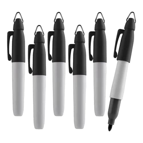 TH Golf Mini Permanent Markers 6 Count | Fine Point, Assorted Colours, Waterproof & Fade-Resistant (1.00mm) thumbnail 1