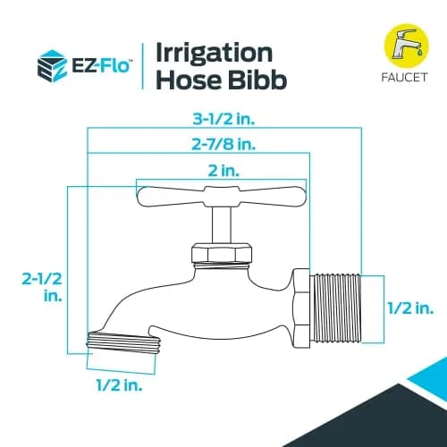 Eastman Irrigation Hose Bibb 1/2 Inch MIP x 1/2 Inch MHT Brass Garden Valve Pack of 2 | Heavy-Duty Outdoor Spigot thumbnail 6
