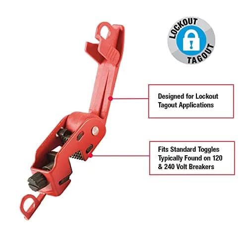 Master Lock Circuit Breaker Lockout for Standard Toggles | Red Steel 24A thumbnail 2