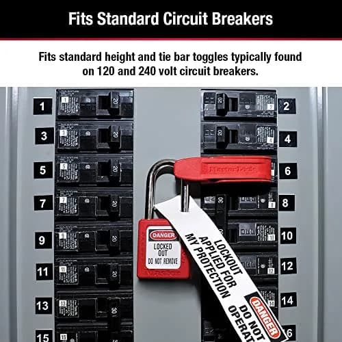 Master Lock Circuit Breaker Lockout for Standard Toggles | Red Steel 24A thumbnail 4