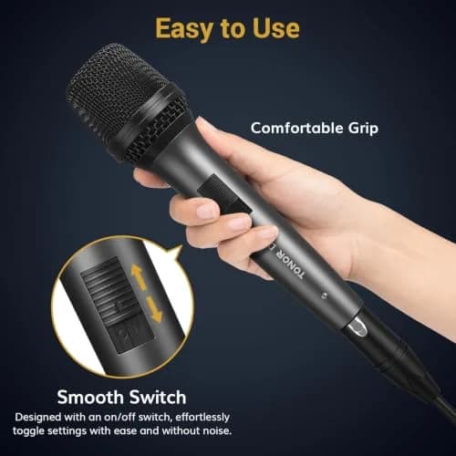 TONOR D5 Dynamic Vocal Microphone for Singing, Karaoke, Speech | Hypercardioid Pickup Pattern, 339g (0.75lb) thumbnail 4