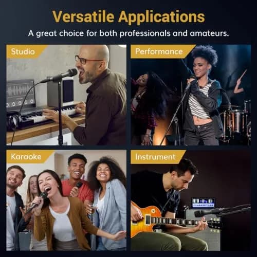TONOR D5 Dynamic Vocal Microphone for Singing, Karaoke, Speech | Hypercardioid Pickup Pattern, 339g (0.75lb) thumbnail 7