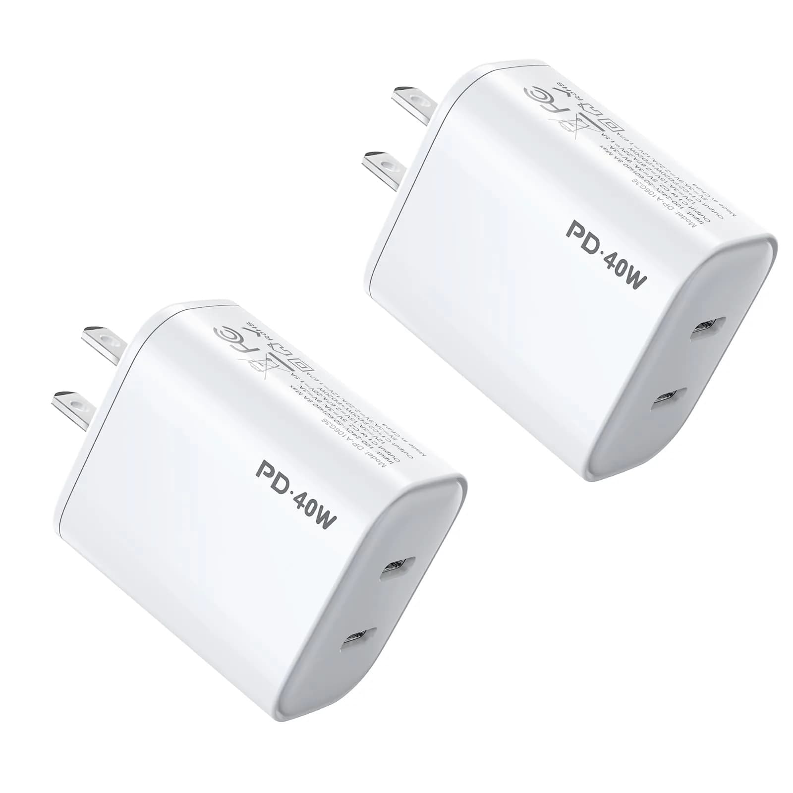 iGENJUN USB C Charger Block 40W Dual Port | Fast Charging for iPhone, Galaxy, Pixel — Pearl White