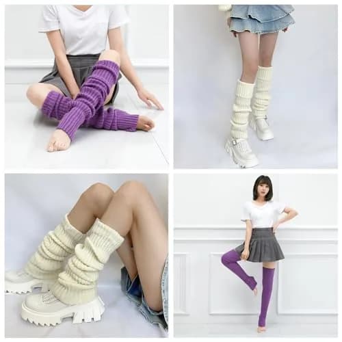PHOGARY Women’s Winter Leg Warmers 70cm | Knit Over Knee Socks for Boots thumbnail 4
