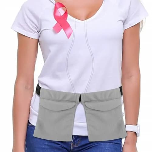 Thinp Mastectomy Drain Holder Shower Bag Grey 2-Pack | Post Surgery Recovery Supplies thumbnail 6