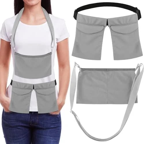 Thinp Mastectomy Drain Holder Shower Bag Grey 2-Pack | Post Surgery Recovery Supplies thumbnail 1