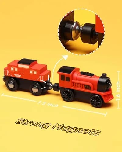 SainSmart Jr. Motorized Train Set 2-Pack | Battery Operated Magnetic Connection for Toddlers Aged 3+ thumbnail 4