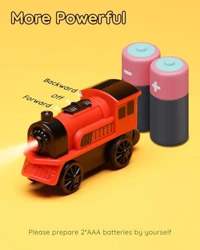 SainSmart Jr. Motorized Train Set 2-Pack | Battery Operated Magnetic Connection for Toddlers Aged 3+ thumbnail 3