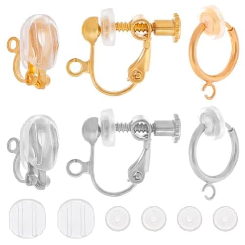 SUNNYCLUE Jewelry Finding Hypoallergenic Clip-On Earring Converters 48 pcs | Non-Pierced Earrings Components thumbnail 1