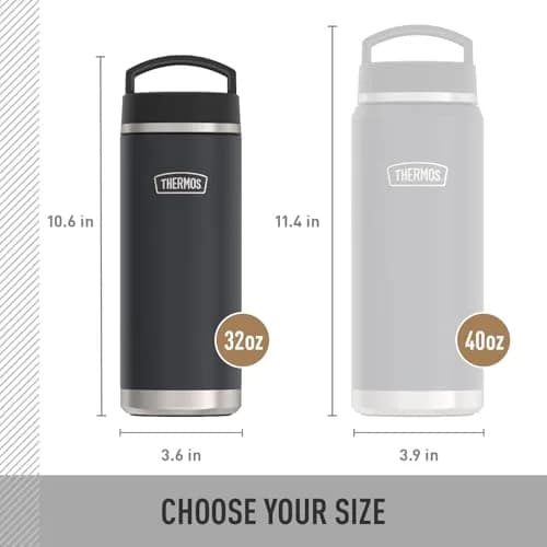 THERMOS ICON SERIES Stainless Steel Water Bottle 32oz | Vacuum Insulated, Matte Stainless Steel thumbnail 5