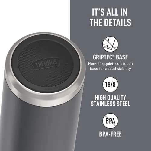 THERMOS ICON SERIES Stainless Steel Water Bottle 946ml (32 Ounce) with Screw Top Lid, Granite | Keeps Drinks Hot 14 Hrs, Cold 24 Hrs thumbnail 4