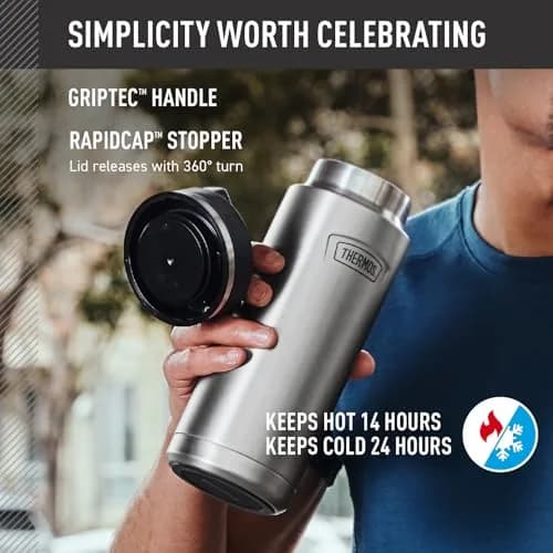 THERMOS ICON SERIES 32oz Stainless Steel Water Bottle | Vacuum Insulated, Saddle thumbnail 3