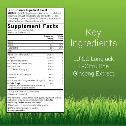 Irwin Naturals Testosterone UP RED with Nitric Oxide Booster | 100 Softgels for Male Vitality & Circulation Support thumbnail 2