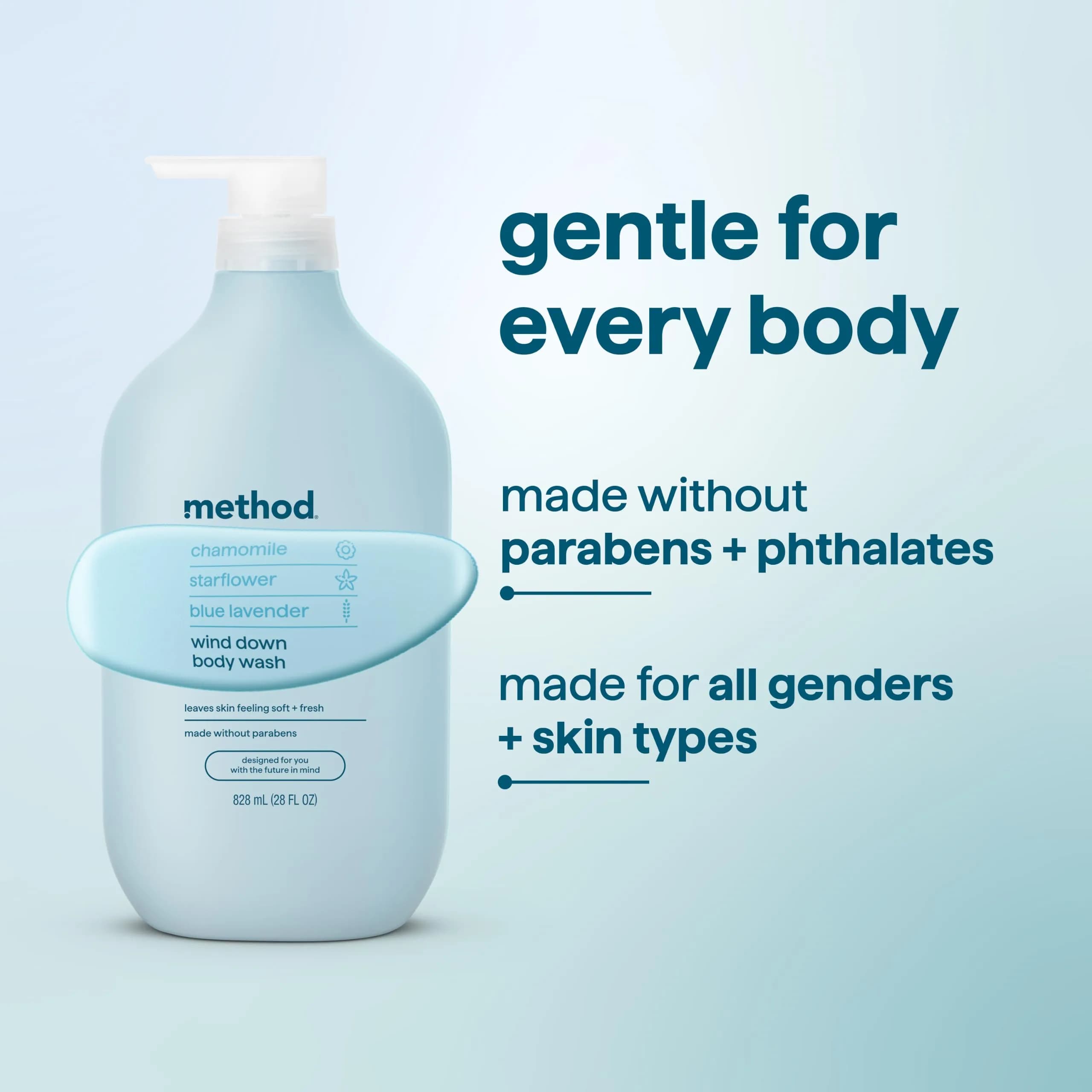 method Wind Down Body Wash 828 ml (28 fl oz) | Calming Chamomile, Starflower & Blue Lavender Scent - view 6