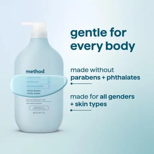 method Wind Down Body Wash 828 ml (28 fl oz) | Calming Chamomile, Starflower & Blue Lavender Scent thumbnail 6