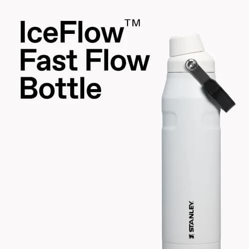 STANLEY IceFlow Fast Flow Bottle, 24 oz, Tigerlily | Leakproof Stainless Steel Hydration thumbnail 2