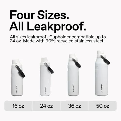 STANLEY IceFlow Fast Flow Bottle, 24 oz, Tigerlily | Leakproof Stainless Steel Hydration thumbnail 3