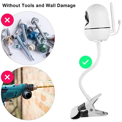 iTODOS Baby Monitor Mount Compatible with HelloBaby HB65/HB6550/HB6558/HB66/HB248,ANMEATE SM935E/SM650 | Portable, Adjustable Baby Camera Mount thumbnail 6