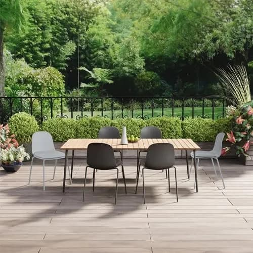 2xhome Modern Stackable Armless Dining Chairs | Plastic Shell Seat with PU Leather Cushion, Gray thumbnail 8
