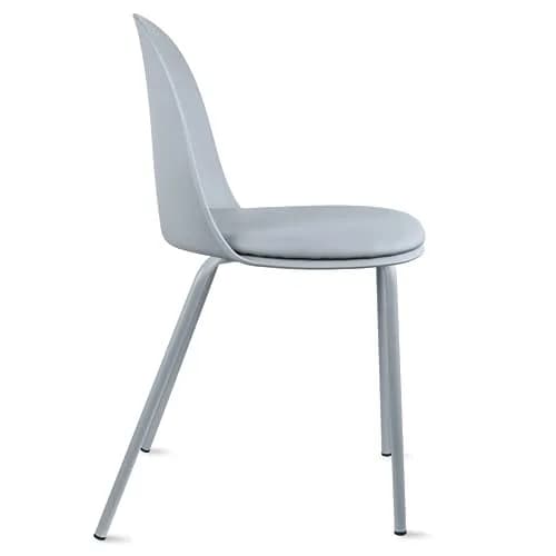 2xhome Modern Stackable Armless Dining Chairs | Plastic Shell Seat with PU Leather Cushion, Gray thumbnail 9