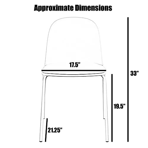 2xhome Modern Stackable Armless Dining Chairs | Plastic Shell Seat with PU Leather Cushion, Gray thumbnail 2