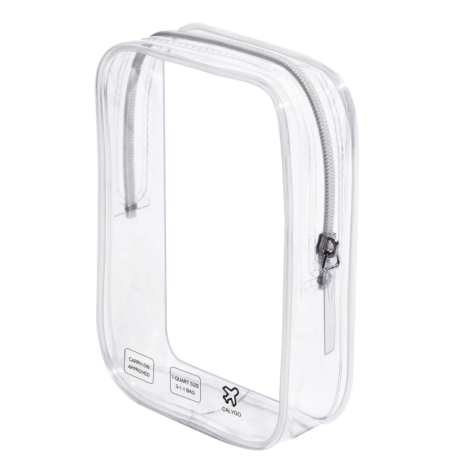 CALYGO TSA Approved Clear Toiletry Bag 1 Quart (156 ml) | Compact & Leak-Resistant for International Travel — clear