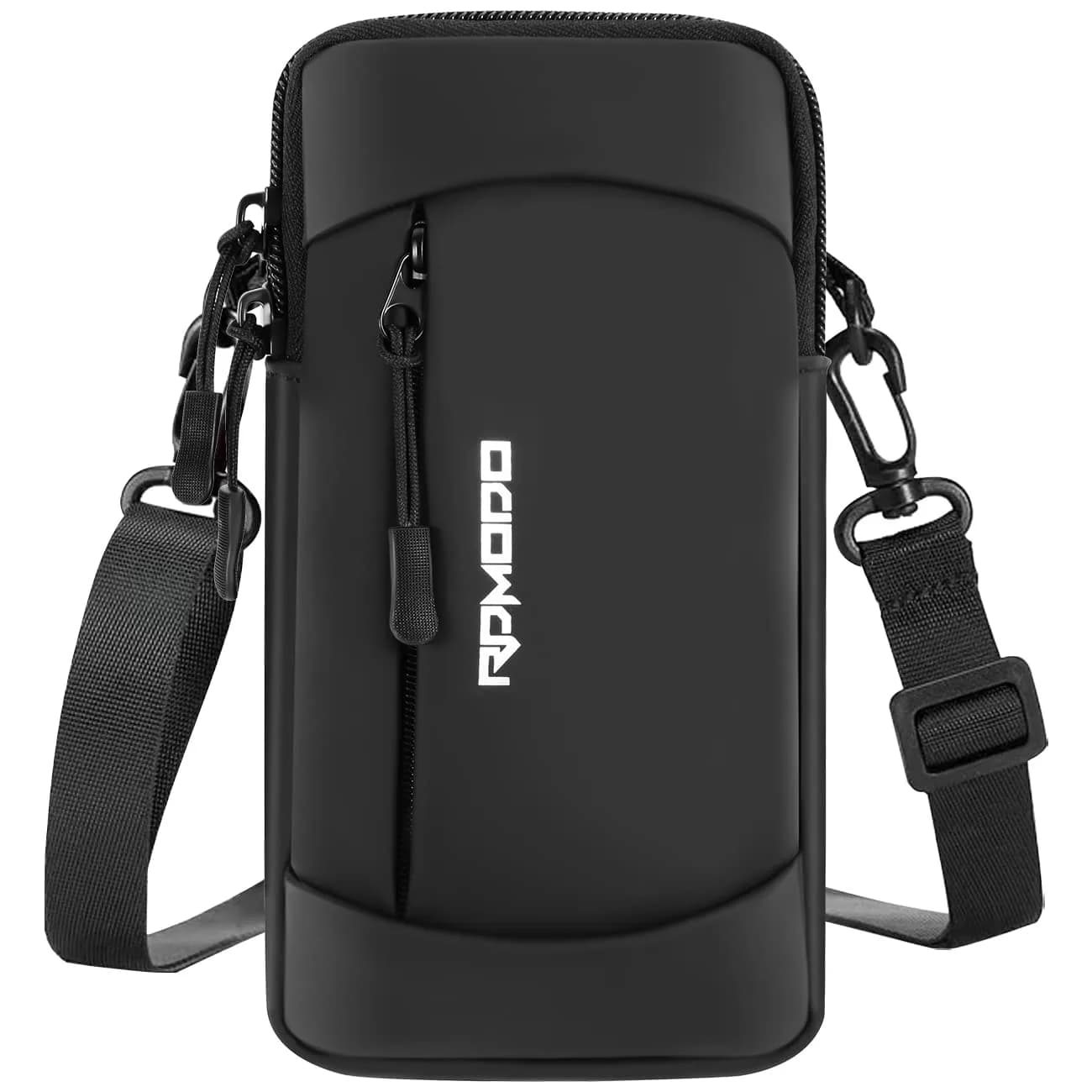 RDMODO Running Armband Phone Holder with Crossbody Strap, 19cm (7.5 Inch) Black | Universal Fit for Most Phones