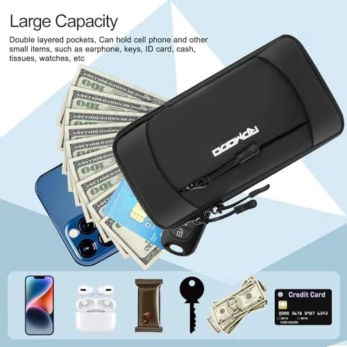 RDMODO Running Armband Phone Holder with Crossbody Strap, 19cm (7.5 Inch) Black | Universal Fit for Most Phones thumbnail 4