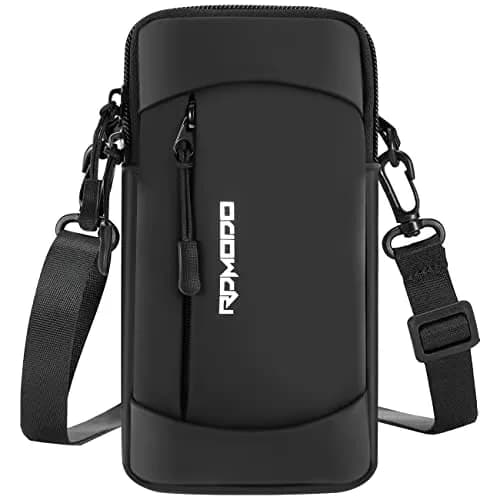 RDMODO Running Armband Phone Holder with Crossbody Strap, 19cm (7.5 Inch) Black | Universal Fit for Most Phones thumbnail 1