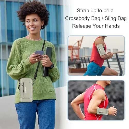 RDMODO Universal Phone Armband & Crossbody Bag 7.5 inch (19cm) Khaki | Water Resistant & Lightweight for Running thumbnail 6