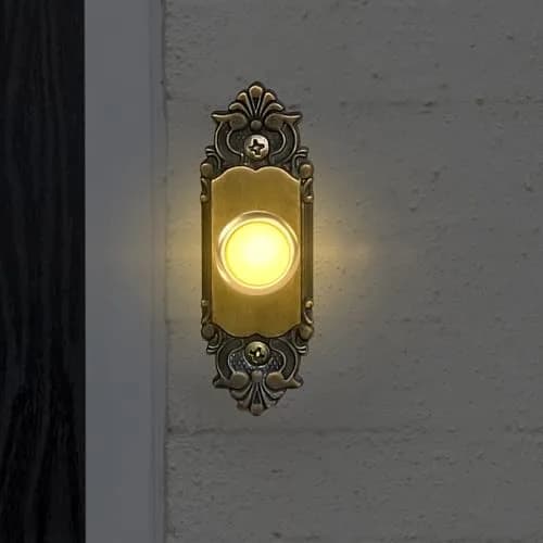 Sankoly 2 Pack Lighted Doorbell Button | Elegant Wired Door Bell Switch with Yellow LED (0.63-inch hole) thumbnail 5