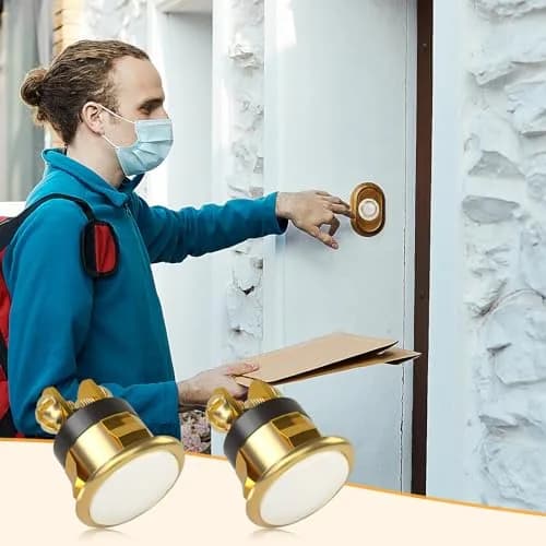 Sankoly 2 Pack Lighted Doorbell Button | Elegant Wired Door Bell Switch with Yellow LED (0.63-inch hole) thumbnail 7