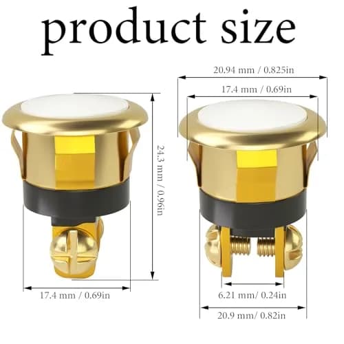 Sankoly 2 Pack Lighted Doorbell Button | Elegant Wired Door Bell Switch with Yellow LED (0.63-inch hole) thumbnail 2