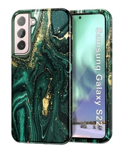 Btscase Green Gold Marble Pattern Case for Samsung Galaxy S22 5G 6.1 Inch | Triple-Layer Protection thumbnail 1