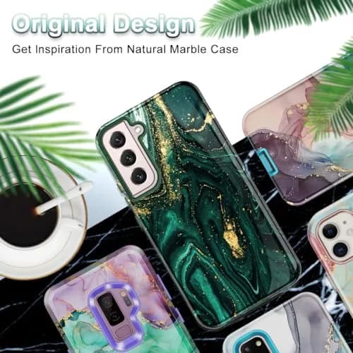 Btscase Green Gold Marble Pattern Case for Samsung Galaxy S22 5G 6.1 Inch | Triple-Layer Protection thumbnail 7