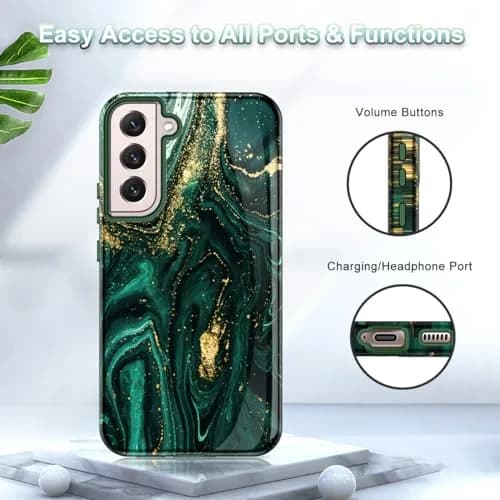 Btscase Green Gold Marble Pattern Case for Samsung Galaxy S22 5G 6.1 Inch | Triple-Layer Protection thumbnail 8