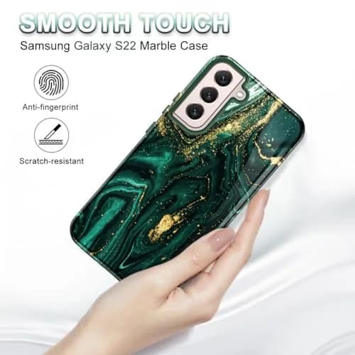 Btscase Green Gold Marble Pattern Case for Samsung Galaxy S22 5G 6.1 Inch | Triple-Layer Protection thumbnail 3