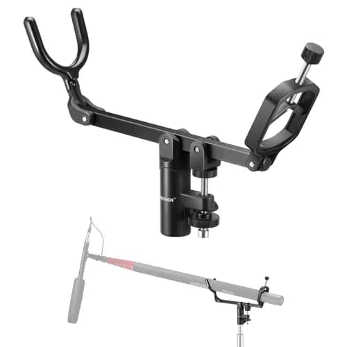 NEEWER Mic Boom Pole Support Holder with 5/8" Stud for Light Stand Boom Arm | Adjustable Aluminum Support thumbnail 1