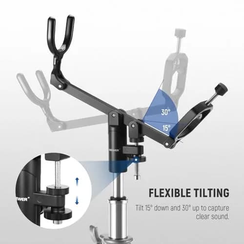 NEEWER Mic Boom Pole Support Holder with 5/8" Stud for Light Stand Boom Arm | Adjustable Aluminum Support thumbnail 4